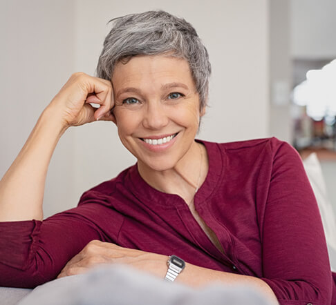 older woman smiling